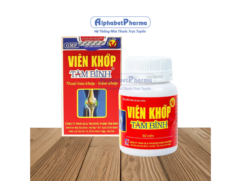 Viên uống chuyên trị viêm, thoái hóa khớp Viên Khớp Tâm Bình (60 viên/hộp)