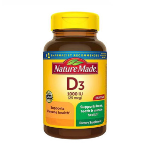 Viên uống bổ sung Vitamin D3 Nature Made 1000 IU (650 viên/hộp)