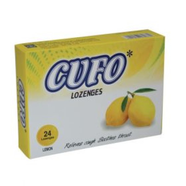 Viên ngậm hỗ trợ trị nhiễm khuẩn hầu, họng Cufo Lozenges hương vị Chanh (2 vỉ x 12 viên/hộp)