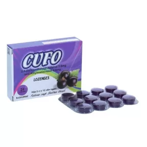 Cufo Lozenges hương vị Việt Quất (2 vỉ x 12 viên/hộp)