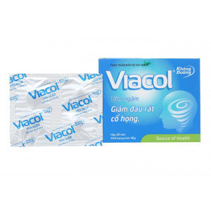 Viên ngậm hỗ trợ giảm ho, rát họng, khàn tiếng Viacol (5 vỉ x 4 viên/hộp)