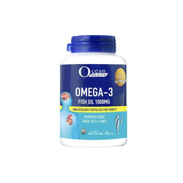 Viên dầu cá Omega 3 Fish Oil 1000mg Ocean Health (60 viên/hộp)