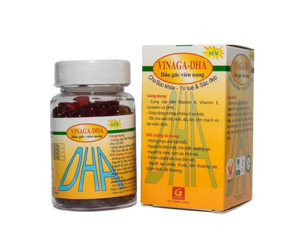 Viên dầu gấc hỗ trợ sức khỏe, giúp bổ mắt Vinaga-DHA (100 viên/hộp)