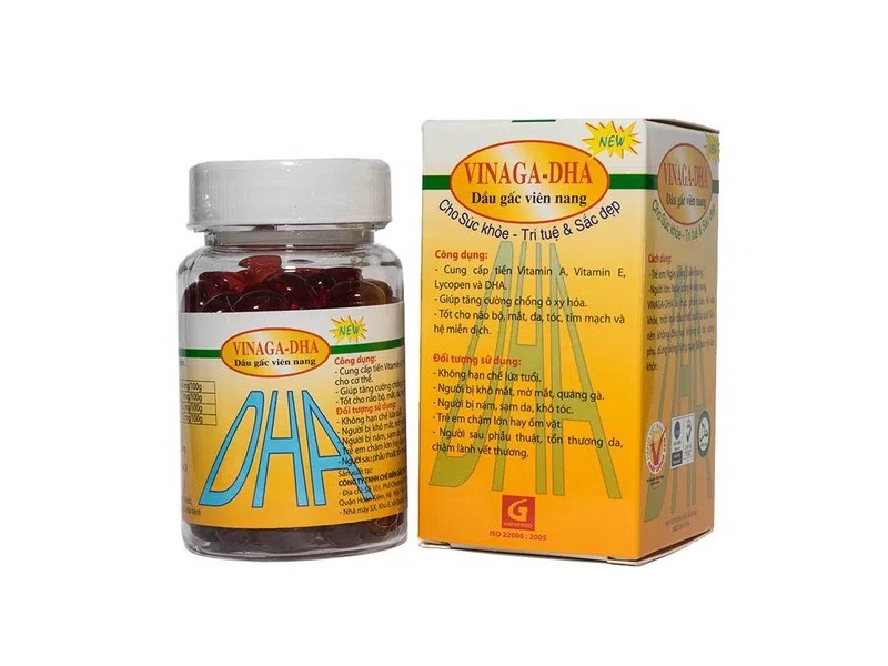 Viên dầu gấc hỗ trợ sức khỏe, giúp bổ mắt Vinaga-DHA (100 viên/hộp)