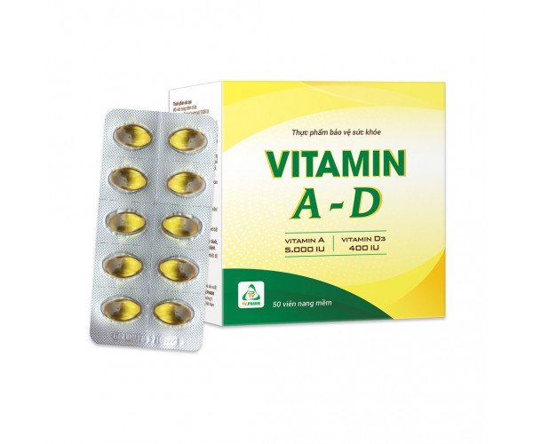 Viên uống bổ sung Vitamin A-D Tv.pharm (10 vỉ x 10 viên/hộp)