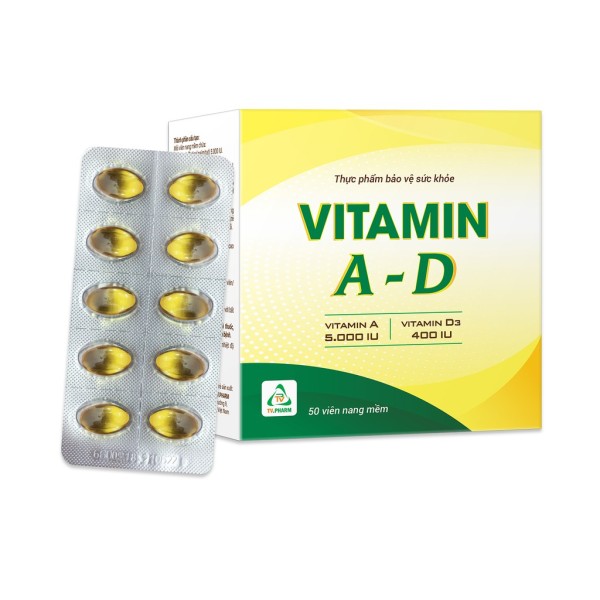 Viên uống bổ sung Vitamin A-D Tv.pharm (10 vỉ x 10 viên/hộp)