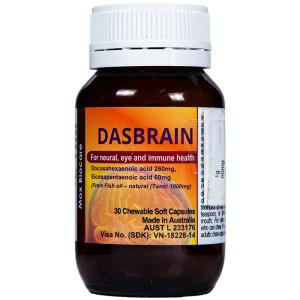Viên nhai giúp tăng trí nhớ, khả năng tập trung Dasbrain (30 viên/hộp)