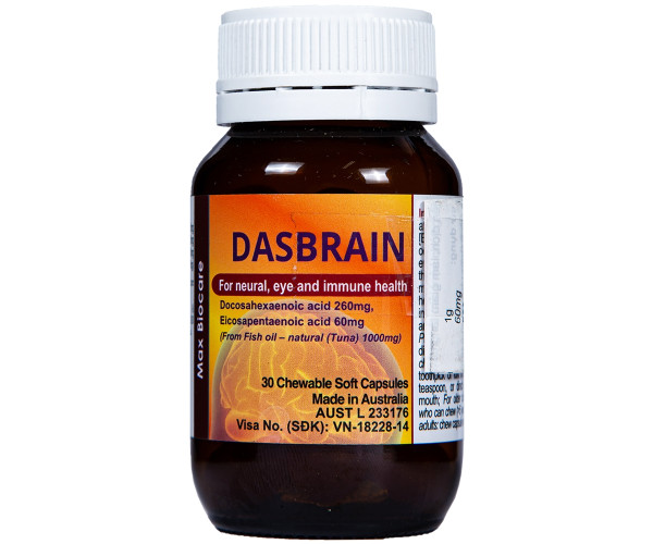 Viên nhai giúp tăng trí nhớ, khả năng tập trung Dasbrain (30 viên/hộp)