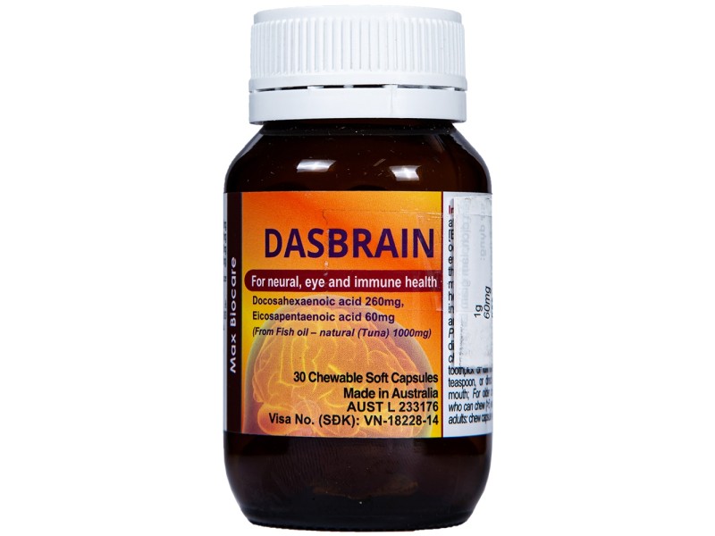 Viên nhai giúp tăng trí nhớ, khả năng tập trung Dasbrain (30 viên/hộp)