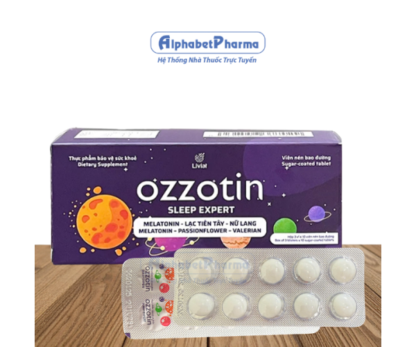Viên uống giúp an thần, trị mất ngủ Ozzotin Sleep Expert (10 viên/hộp)