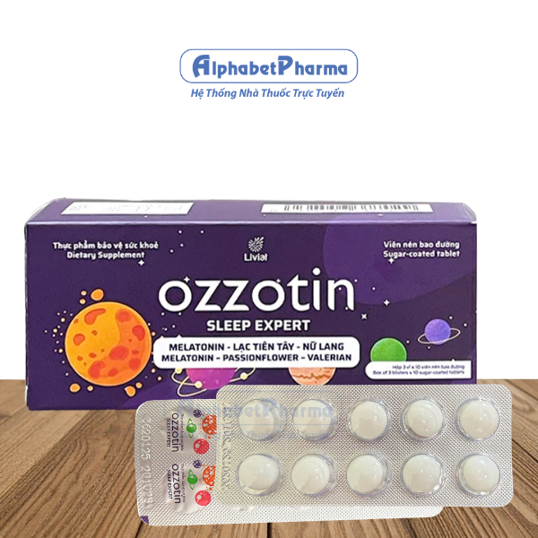 Viên uống giúp an thần, trị mất ngủ Ozzotin Sleep Expert (10 viên/hộp)