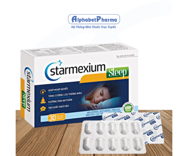 Viên uống giúp an thần, trị mất ngủ Starmexium Sleep (3 vỉ x 10 viên/hộp)
