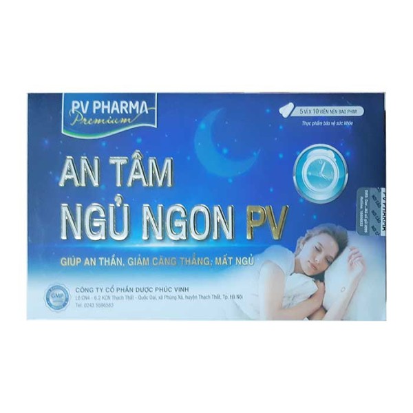 Viên uống An Tâm Ngủ Ngon PV (5 vỉ x 10 viên/hộp)