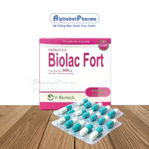 Viên uống bổ sung men vi sinh sống Biolac Fort 500mg (10 vỉ x 10 viên/hộp)