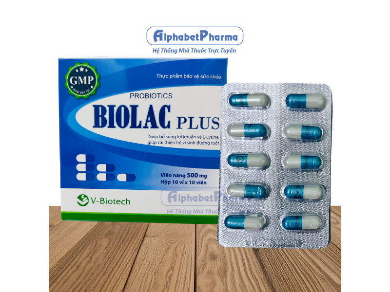 Viên uống bổ sung men vi sinh sống Biolac Plus (10 vỉ x 10 viên/hộp)