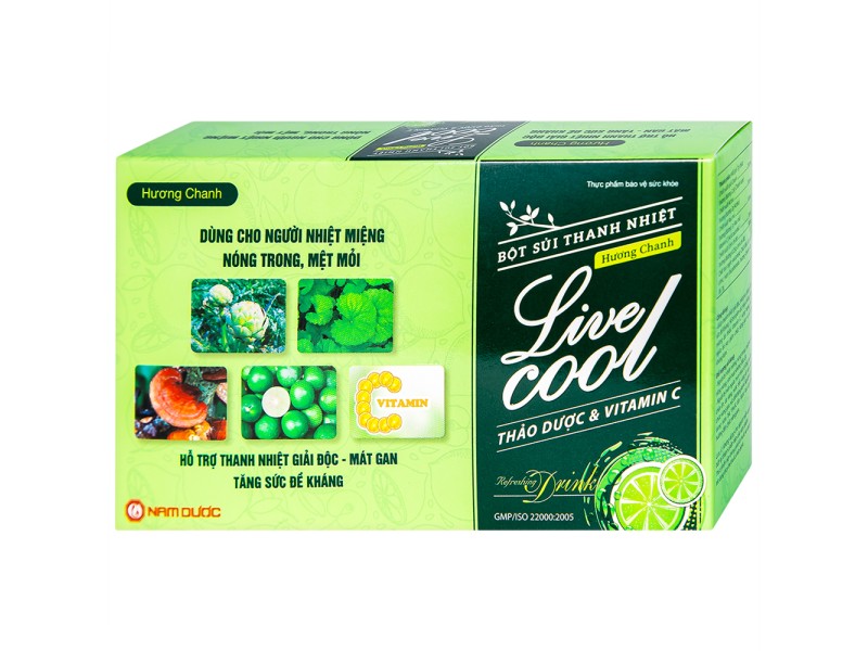 Bột sủi thanh nhiệt Live cool hương chanh (10 gói/hộp)