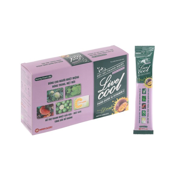 Bột sủi thanh nhiệt Live cool hương chanh dây (10 gói/hộp)