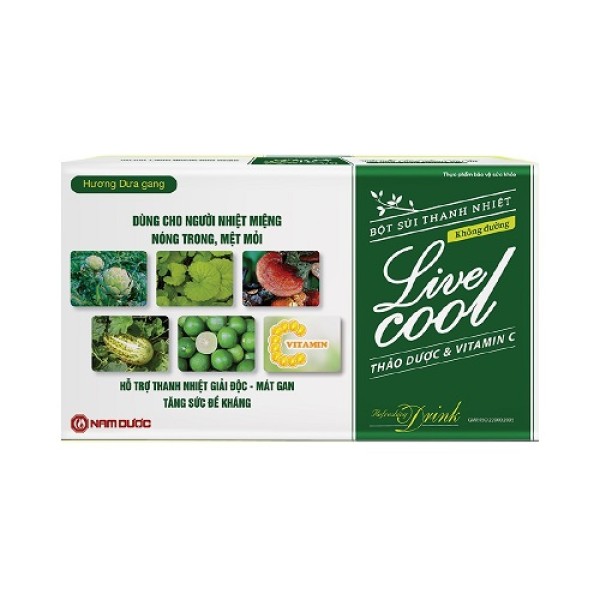 Bột sủi thanh nhiệt Live cool hương dưa gang không đường (10 gói/hộp)