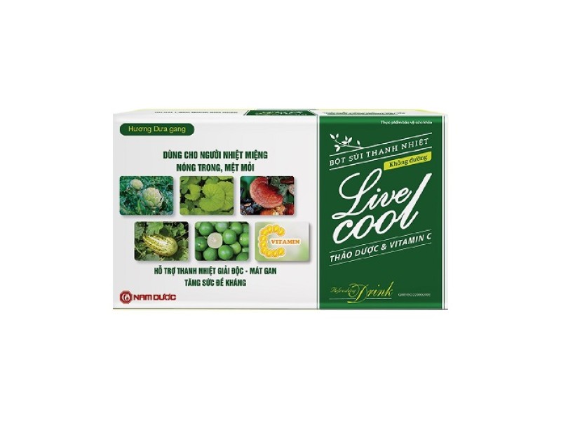 Bột sủi thanh nhiệt Live cool hương dưa gang không đường (10 gói/hộp)