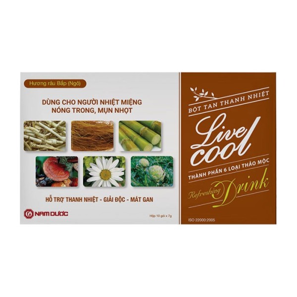 Bột sủi thanh nhiệt Live cool hương râu bắp (10 gói/hộp)
