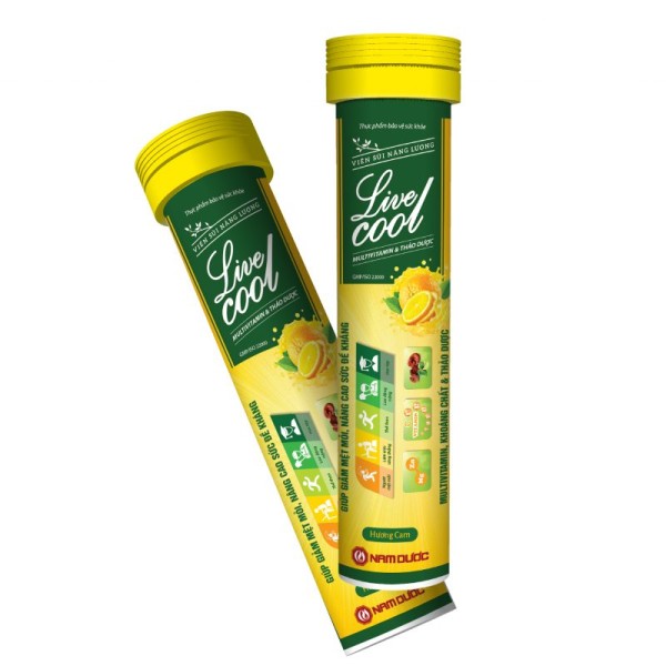 Viên sủi thanh nhiệt Live cool hương cam (16 viên/tube)