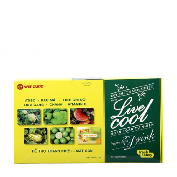 Bột sủi thanh nhiệt Live cool hương dưa gang (10 gói/hộp)