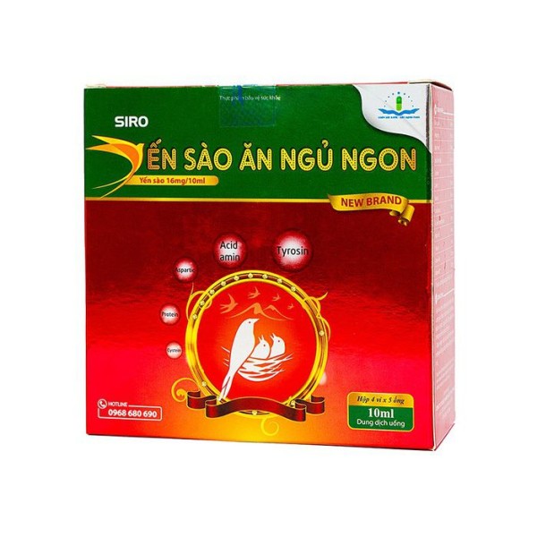 Siro Yến Sào Ăn Ngủ Ngon 10ml (4 vỉ x 5 ống/hộp)