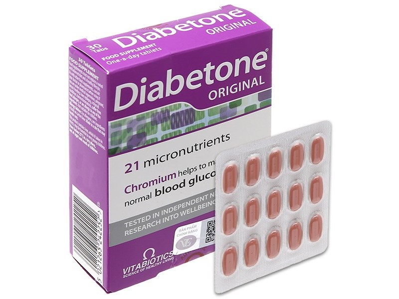 Viên uống hỗ trợ giảm nguy cơ đái tháo đường Diabetone (30 viên/hộp)