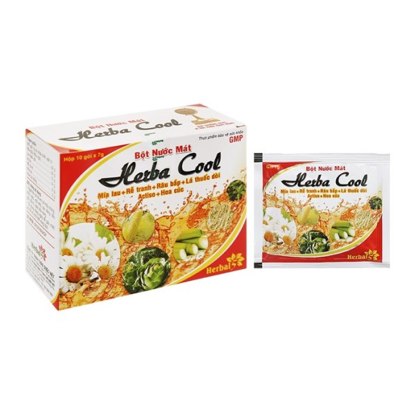 Bột sủi Herba Cool nước mát (10 gói/hộp)