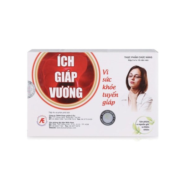 Viên uống hỗ trợ điều trị bệnh lý tuyến giáp Ích Giáp Vương (3 vỉ x 10 viên/hộp)