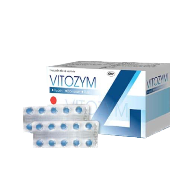 Viên uống hỗ trợ giảm biểu hiện đau sưng do chấn thương Vitozym (10 vỉ x 10 viên/hộp)