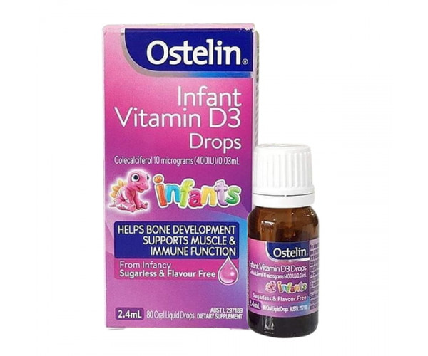 Thuốc bổ sung Vitamin D3 Ostelin Infant Vitamin D3 Drops (2.4ml)