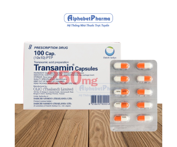Thuốc cầm máu Transamin 250mg (10 vỉ x 10 viên/hộp)