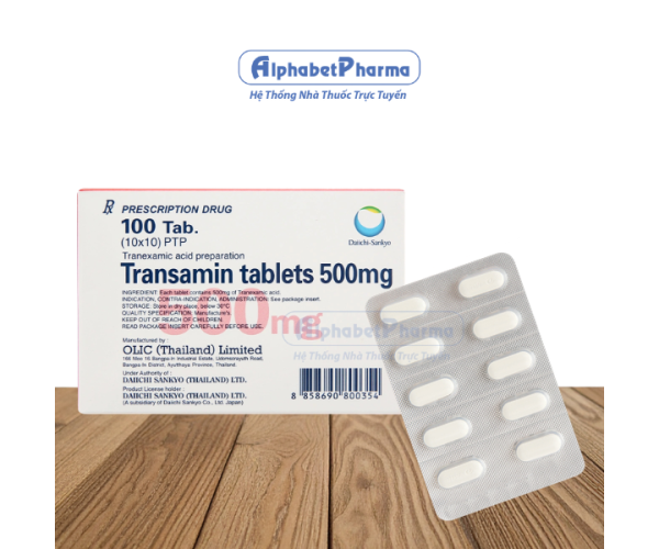 Thuốc cầm máu Transamin 500mg (10 vỉ x 10 viên/hộp)