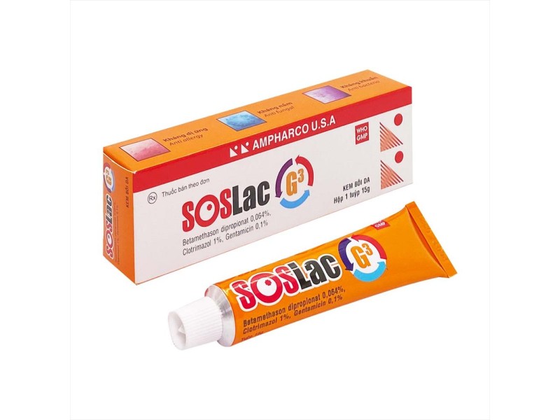 Kem bôi trị nấm da SOSLac G3 (15g)