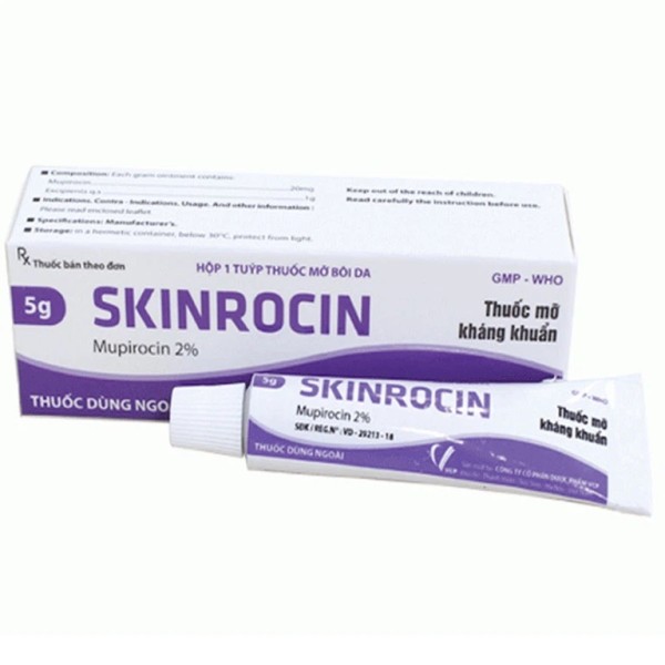 Thuốc mỡ điều trị các nhiễm khuẩn da Skinrocin 2% (5g)