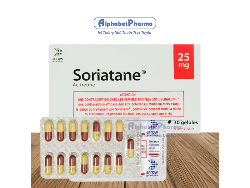 Thuốc điều trị vảy nến, vảy cá bẩm sinh Soriatane 25mg (30 viên/hộp)