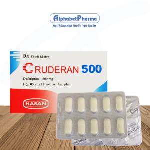 Thuốc điều trị thừa sắt do Thalassemia Cruderan 500mg (3 vỉ x 10 viên/hộp)