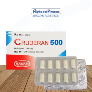 Thuốc điều trị thừa sắt do Thalassemia Cruderan 500mg (3 vỉ x 10 viên/hộp)