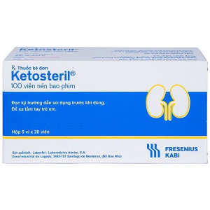 Thuốc phòng ngừa và điều trị suy thận mạn Ketosteril Fresenius Kabi (5 vỉ x 20 viên/hộp)