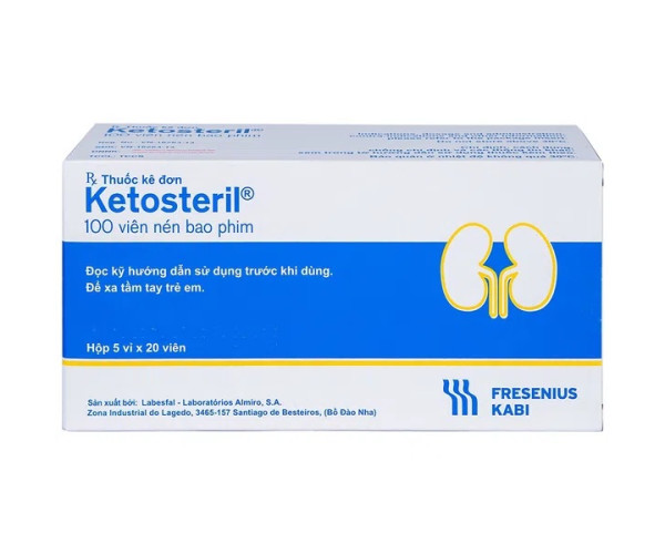 Thuốc điều trị suy thận Ketosteril Fresenius Kabi (5 vỉ x 20 viên/hộp)