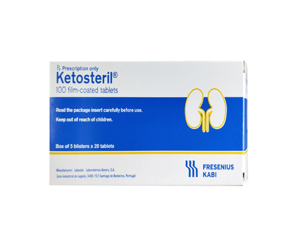 Thuốc điều trị suy thận Ketosteril 600mg (5 vỉ x 20 viên/hộp)