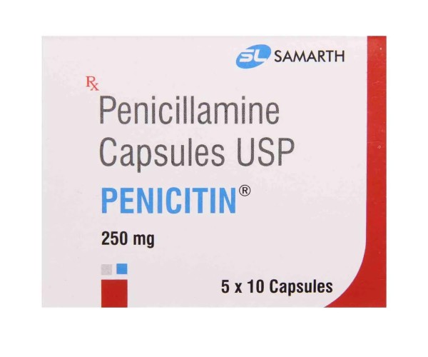 Thuốc điều trị bệnh Wilson, bệnh cystin niệu, bệnh viêm khớp Penicitin 250mg (5 vỉ x 10 viên/hộp)