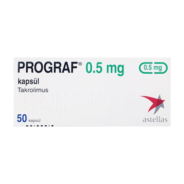 Thuốc ức chế miễn dịch Prograf 0.5mg (5 vỉ X 10 viên/hộp)