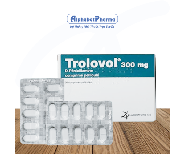 Thuốc điều trị bệnh Wilson, bệnh cystin niệu, bệnh viêm khớp Trolovol 300mg (30 viên/hộp)