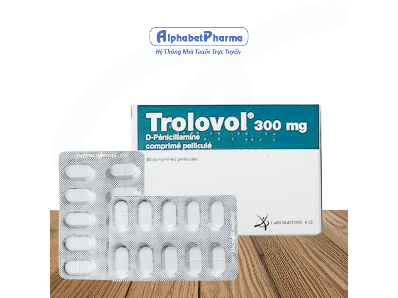 Thuốc điều trị bệnh Wilson, bệnh cystin niệu, bệnh viêm khớp Trolovol 300mg (30 viên/hộp)