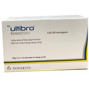 Thuốc điều trị giảm triệu chứng bệnh phổi tắc nghẽn mạn tính Ultibro Breezhaler 110/50mcg (3 vỉ x 10 viên/hộp)