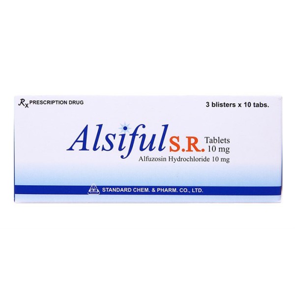 Thuốc điều trị tiểu khó, tiểu đau, tiểu gấp  Alsiful S.R 10mg (3 vỉ x 10 viên/hộp)