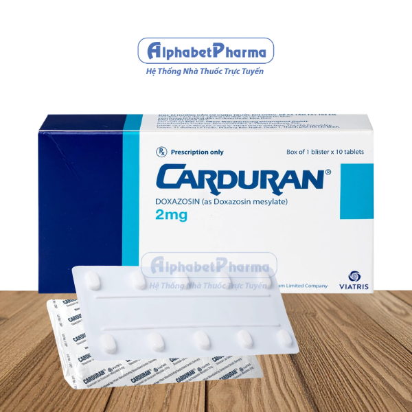 Thuốc điều trị tăng huyết áp, u xơ tiền liệt tuyến Carduran 2mg (10 viên/hộp)