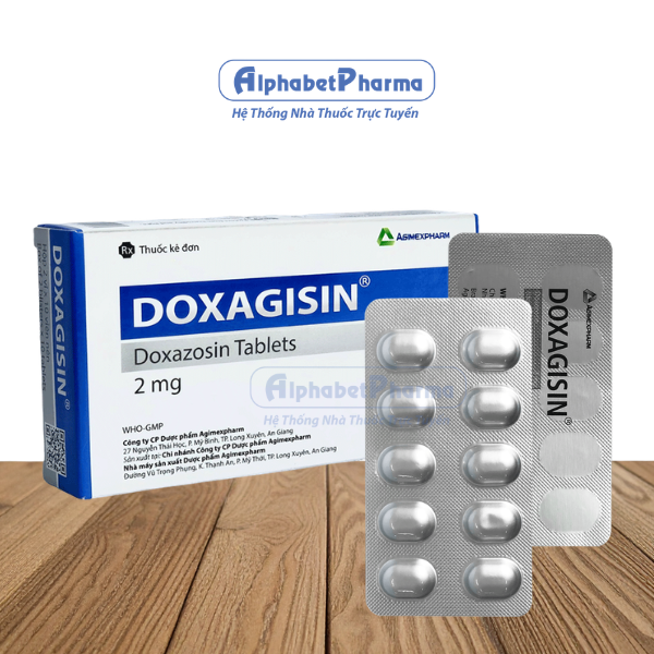 Thuốc điều trị tăng huyết áp, u xơ tiền liệt tuyến Doxagisin 2mg (2 vỉ x 10 viên/hộp)